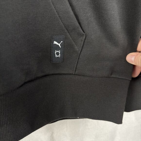 Puma Mens Posterize 2.0 Logo Print Hoodie Black White Size 2XL NWT - Picture 2 of 7